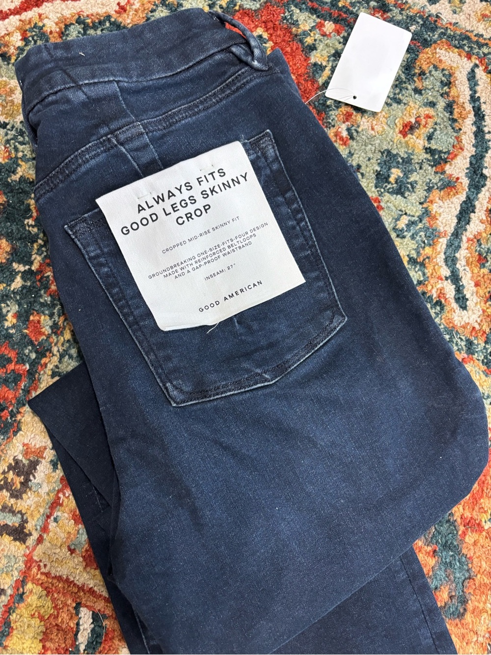 Good American Skinny Crop Jeans - Dark Indigo Wash